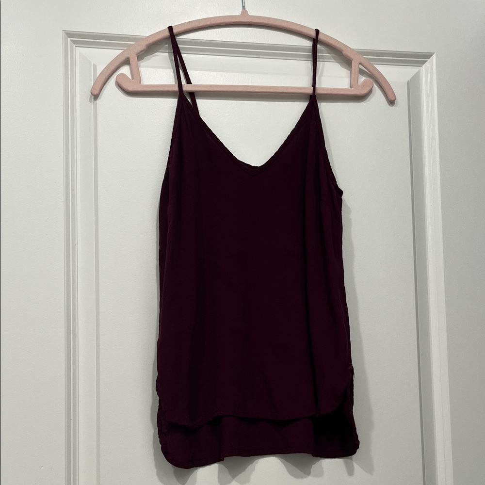 Elegant Burgundy Spaghetti Strap Top
